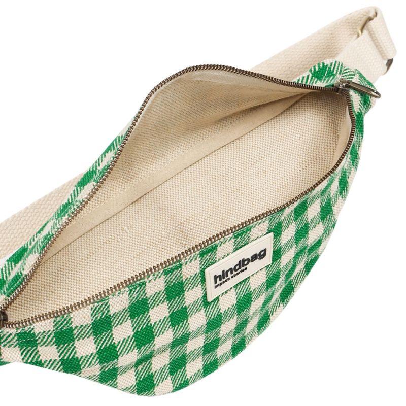 Sac banane Olivia Vichy Vert Hindbag Produit ouvert 4