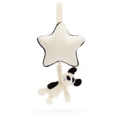 Peluche musicale Chien noir et crème (30 cm) - Jellycat
