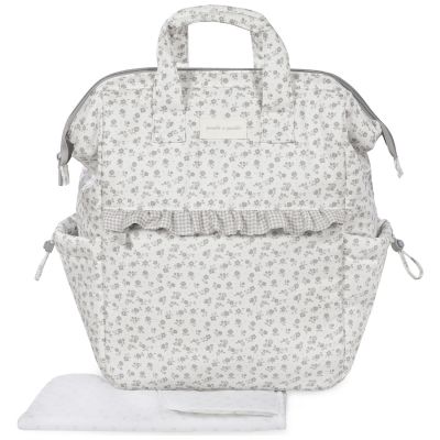 Sac à dos à langer Little Bloom Fleurs Gris