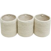 Lot de 3 paniers de berceau bamboo vanille (32 x 10 cm)