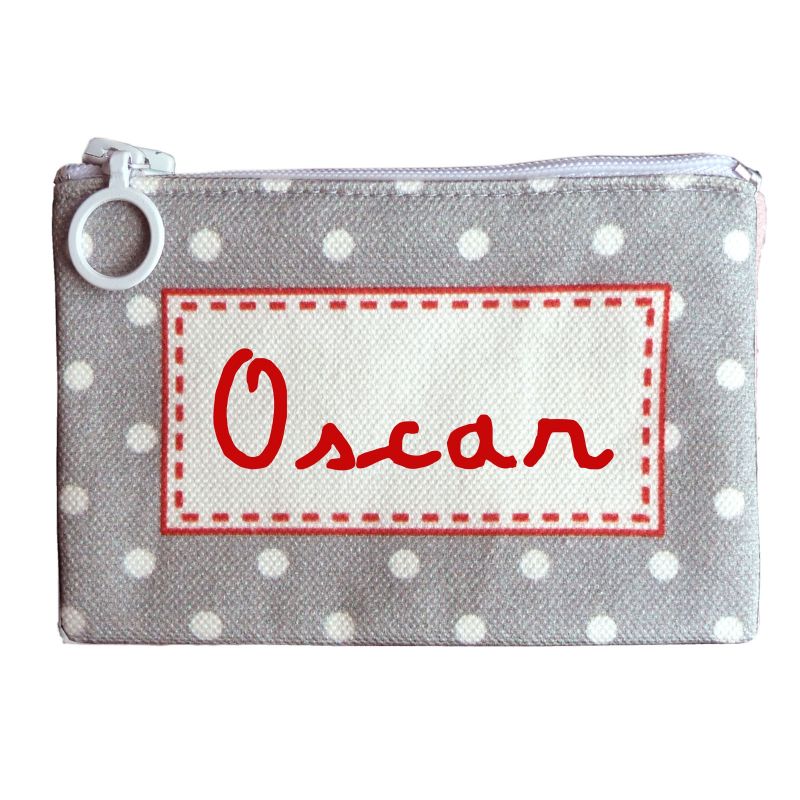 Porte-monnaie gris (personnalisable) Les Griottes