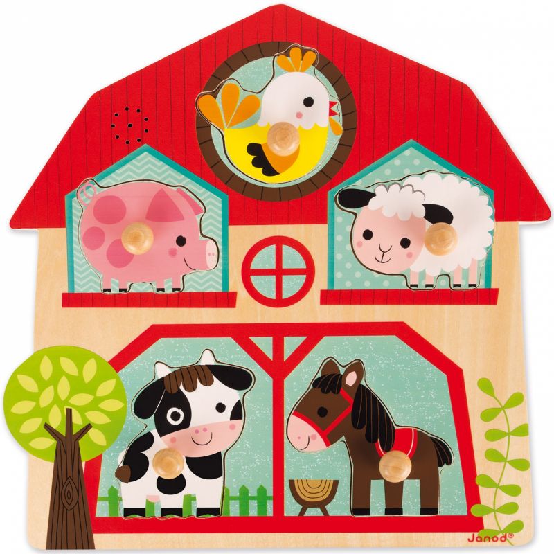 Puzzle musical Les copains de la ferme (5 pièces) Janod