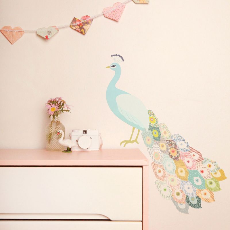 Sticker paon Peacock (grand modèle) Love Maé