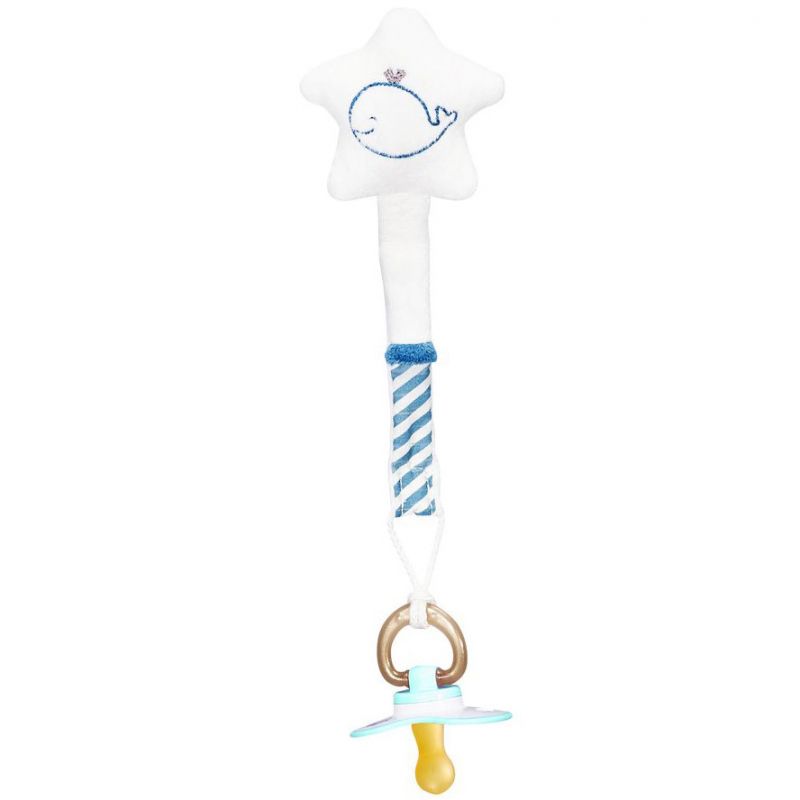 Attache sucette Blue baleine Sauthon