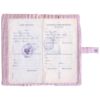 Protège-livret de famille en gaze de coton rayé vieux rose avec poche photo BB & Co Produit 2