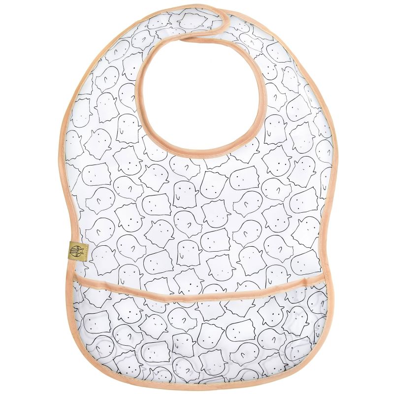 Bavoir à velcro plastifié avec poche Little Spookies pêche Lässig