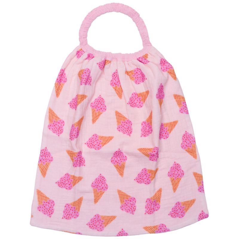 Serviette élastiquée en double gaze cornets de glace et verso blush BB & Co Produit 1