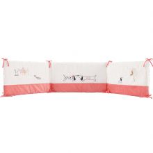 Tour de lit en veloudoux Amy & Zoé chien rose (pour lits 60 x 120 et 70 x 140 cm)  par Noukie's