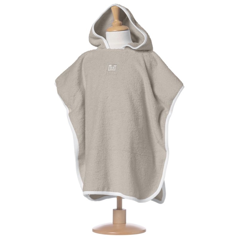 Poncho éponge taupe et blanc (9-36 mois) Red Castle