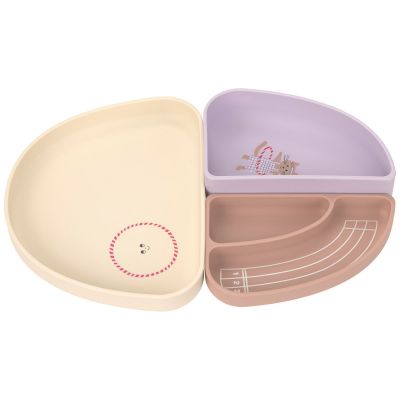 Assiette à compartiments en silicone Tiny Team Chat Lässig 