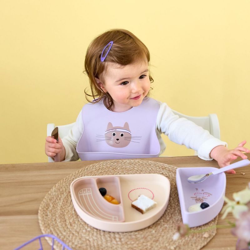 Assiette à compartiments en silicone Tiny Team Chat Lässig Ambiance 8