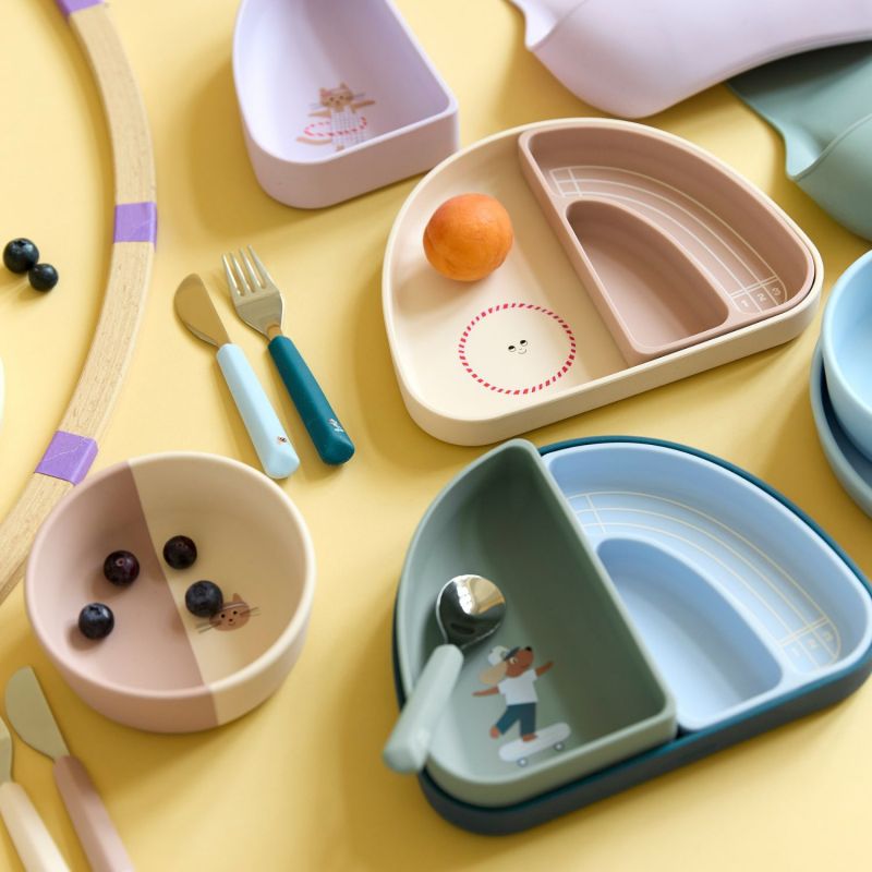 Assiette à compartiments en silicone Tiny Team Chat Lässig Ambiance 9