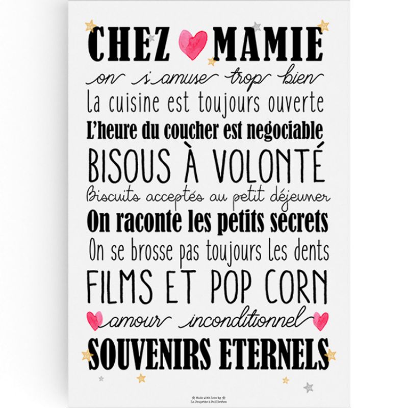 Affiche Chez Mamie (A3) La Poupette à paillettes