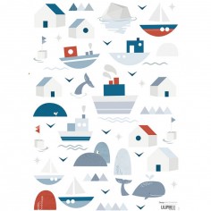 Planche de stickers A3 de bateaux et maisons