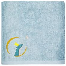 Serviette de bain bleue renard personnalisable (70 x 140 cm)  par L'oiseau bateau