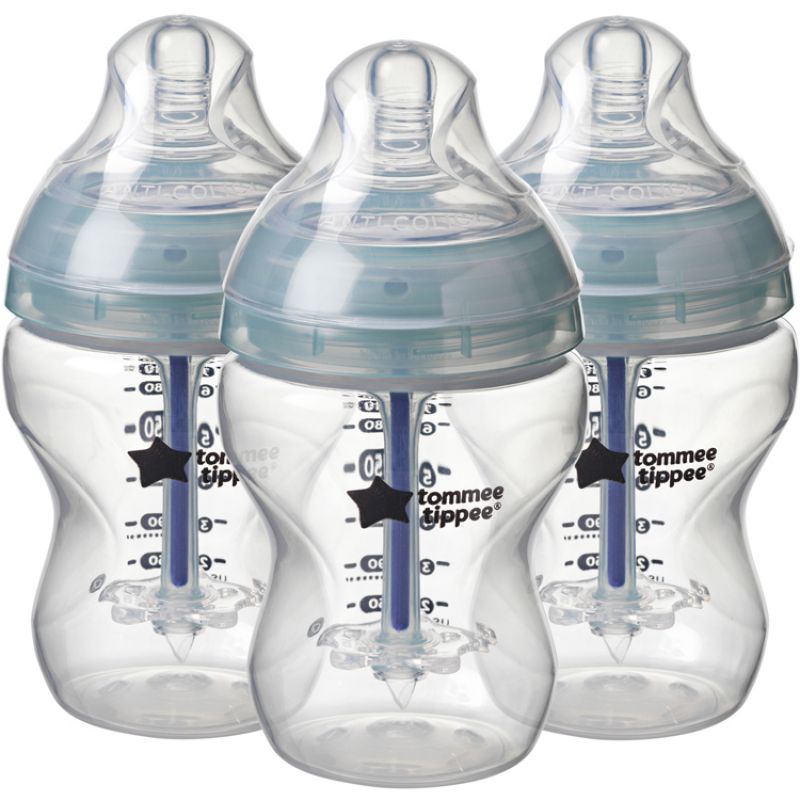Lot de 3 biberons anti-colique avancé bleus (260 ml) Tommee Tippee