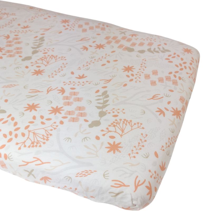 Drap housse en coton bio Yukari Peach (60 x 120 cm) Kadolis Produit 1 grande taille