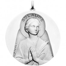 Médaille Sainte Laure (or blanc 750°)  par Becker