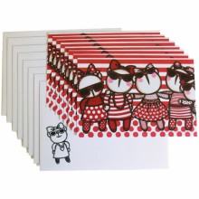 Lot de 8 cartes Ours à lunettes rouges Invitation anniversaire à colorier   par Pouli Pouly