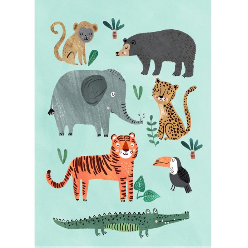 Affiche Animaux sauvages (50 x 70 cm) Petit Monkey