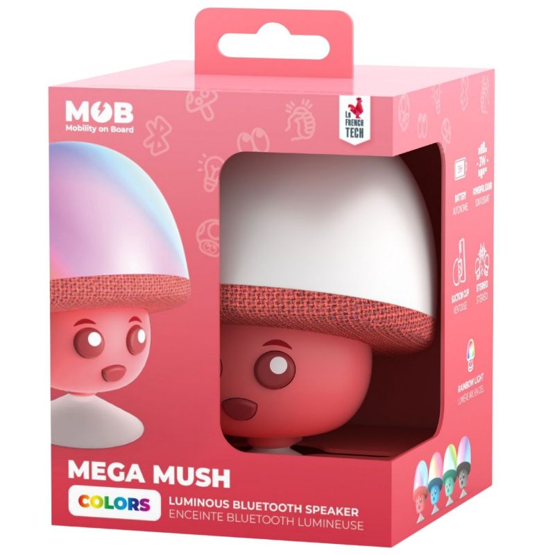 Enceinte sans fil lumineuse Mega Mush Rouge MOB Packaging 8