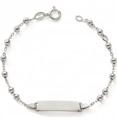 Gourmette chaîne boule 12 + 2,5 cm (argent) - Baby bijoux