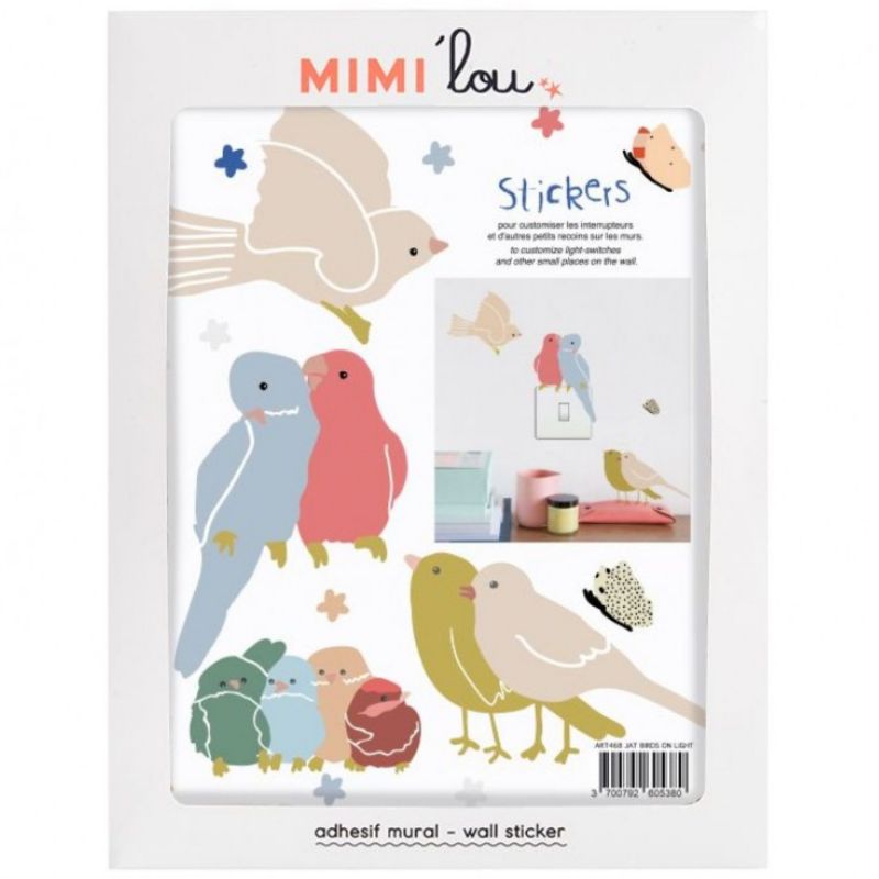 Stickers muraux oiseaux repositionnables Just a Touch Mimi'lou Packaging 2