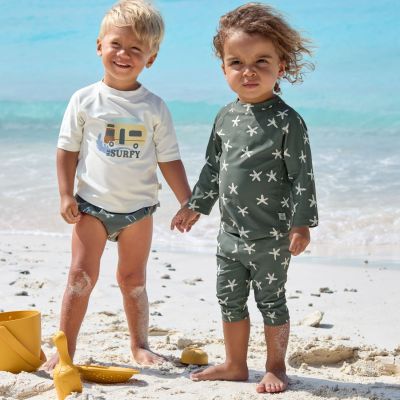 Combinaison anti-UV Étoile de mer olive foncé (13-18 mois)