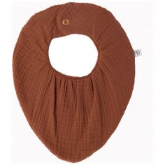 Bavoir bandana réversible bambou et gaze de coton toffee - BB & Co