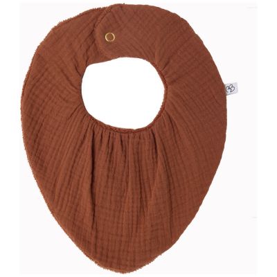 Bavoir bandana réversible bambou et gaze de coton toffee