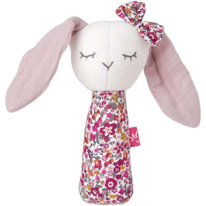 Hochet pouët Lapin rose (26 cm) Kikadu