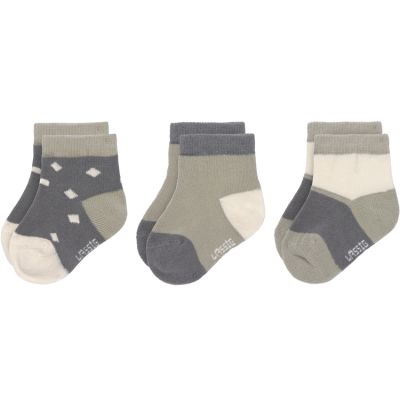 Lot de 3 paires de chaussettes bébé en coton bio Cozy Leg Olive (pointure 15-18)  par Lässig 