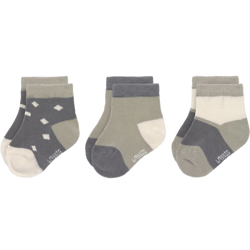 Lot de 3 paires de chaussettes bébé en coton bio Cozy Leg Olive (pointure 15-18) Lässig