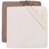 Lot de 2 draps housses en jersey Milky Coffee-Ivory (40 x 80 cm) Jollein Produit 1