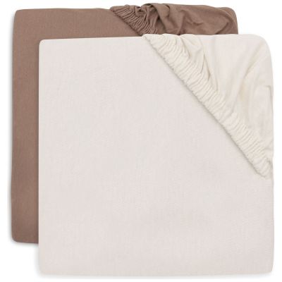Lot de 2 draps housses en jersey Milky Coffee-Ivory (40 x 80 cm) Jollein