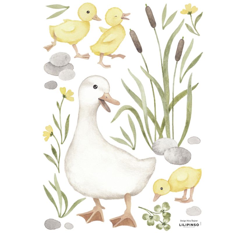 Planche de stickers A3 Maman canard Lilipinso
