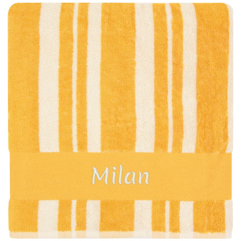 Serviette de plage rayée Soleil personnalisable (70 x 140 cm) L'oiseau bateau Produit 3