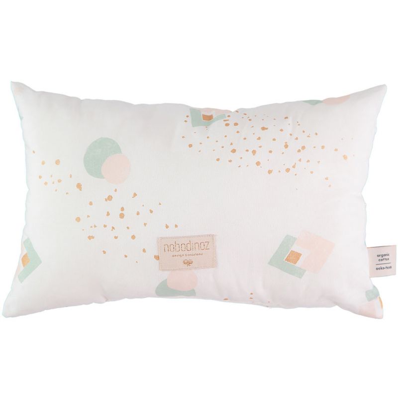 Coussin rectangulaire Laurel Aqua eclipse White (22 x 35 cm) Nobodinoz