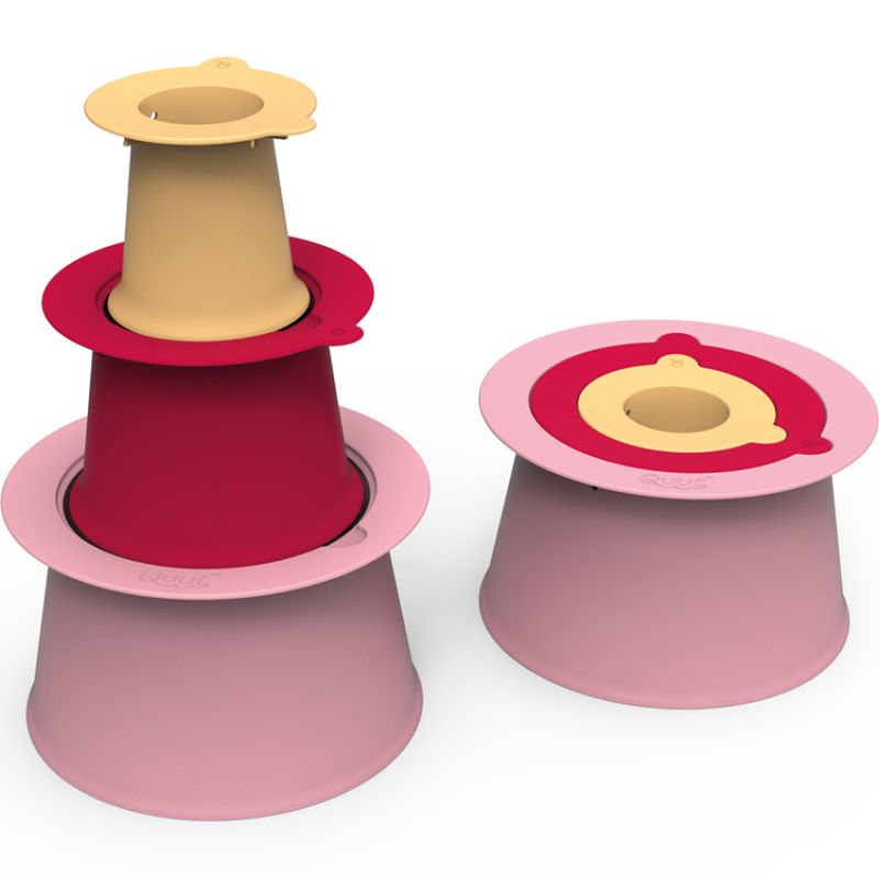 Jouet de plage tour Alto cerise et jaune banane Quut