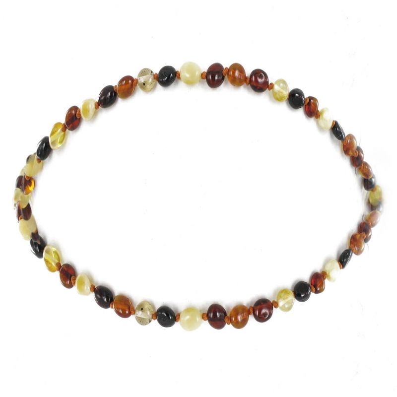 Collier enfant ambre multicolore olivettes (32 cm) Balticambre