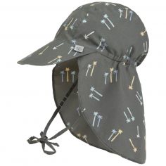 Casquette protège nuque anti-UV Palmiers olive foncé (19-36 mois) - Lässig 