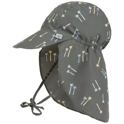 Casquette protÃ¨ge nuque anti-UV Palmiers olive foncÃ© (19-36 mois)