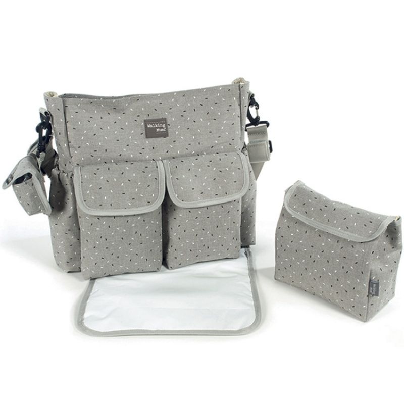 Sac à langer Confeti gris Walking Mum