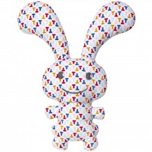 Peluche hochet lapin Funny Bunny dessin T (24 cm)   par Trousselier