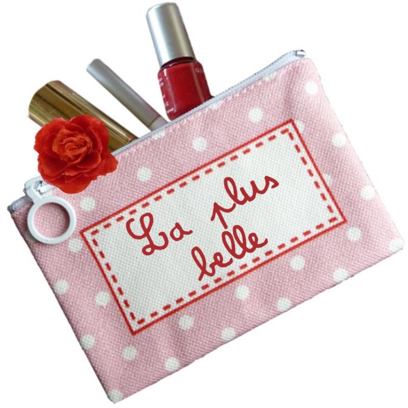 Mini Pochette Fête des mères rose (personnalisable) Les Griottes