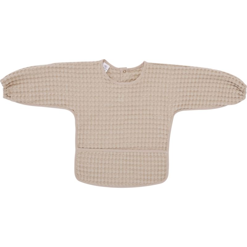 Bavoir manches longues en coton gaufré Latte (6-24 mois) BB & Co