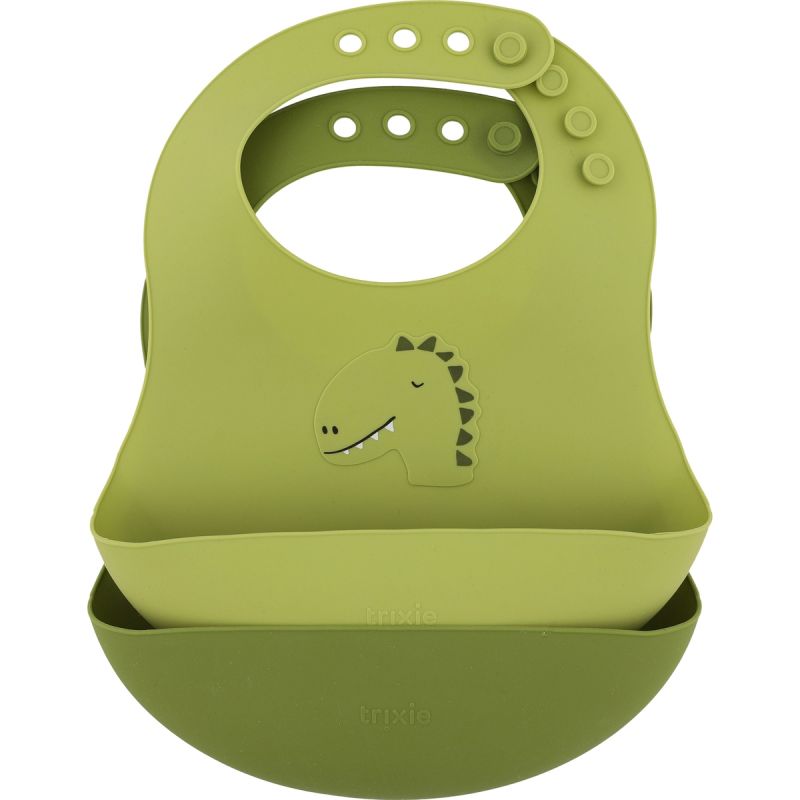 Lot de 2 bavoirs en silicone Mr. Dino Trixie