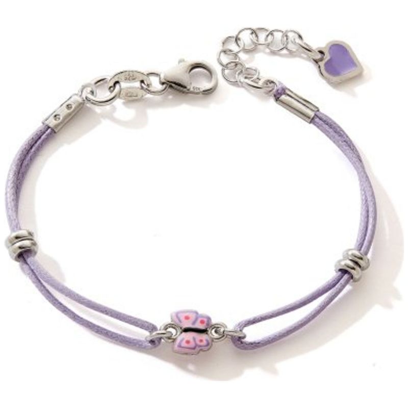 Bracelet cordon mauve Papillon (argent 925) Baby bijoux Produit 1