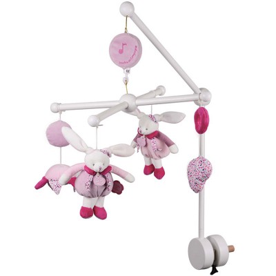 Doudou Et Compagnie Mobile Musical Bois Agneau Rose Bebe Puericulture Cadeaux De Naissance Et Souvenirs Atahari Com