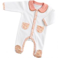 Pyjama chaud à col floral Esmée (3 mois) - Sauthon